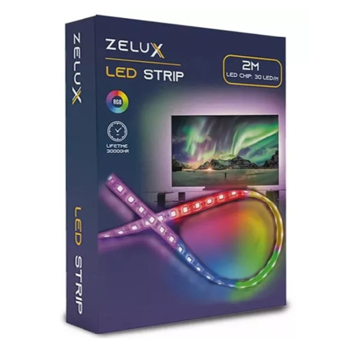 Banda led Zelux RGB de 2 metri, 30 LED-uri/m, DC5V