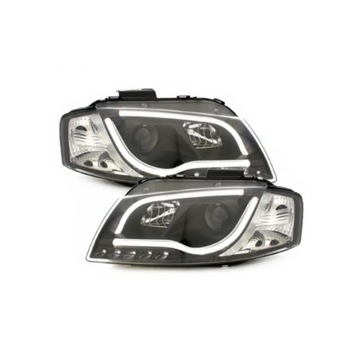 LED DRL фарове, съвместими с Audi A3 8P 05.2003-03.2008, черни