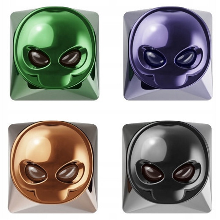 Set De Taste Pentru Tastatura Mecanica, Alienware, Ochi Iluminati, Durabile Si Usor De Instalata, Multicolor, 4 butoane de personalizare