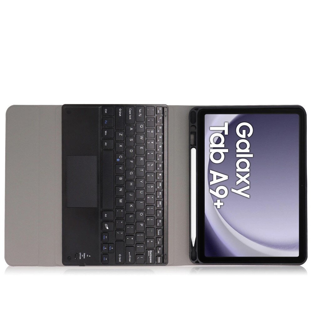 Husa cu tastatura Bluetooth si touchpad, pentru Samsung Galaxy Tab A9 Plus, negru, 11"