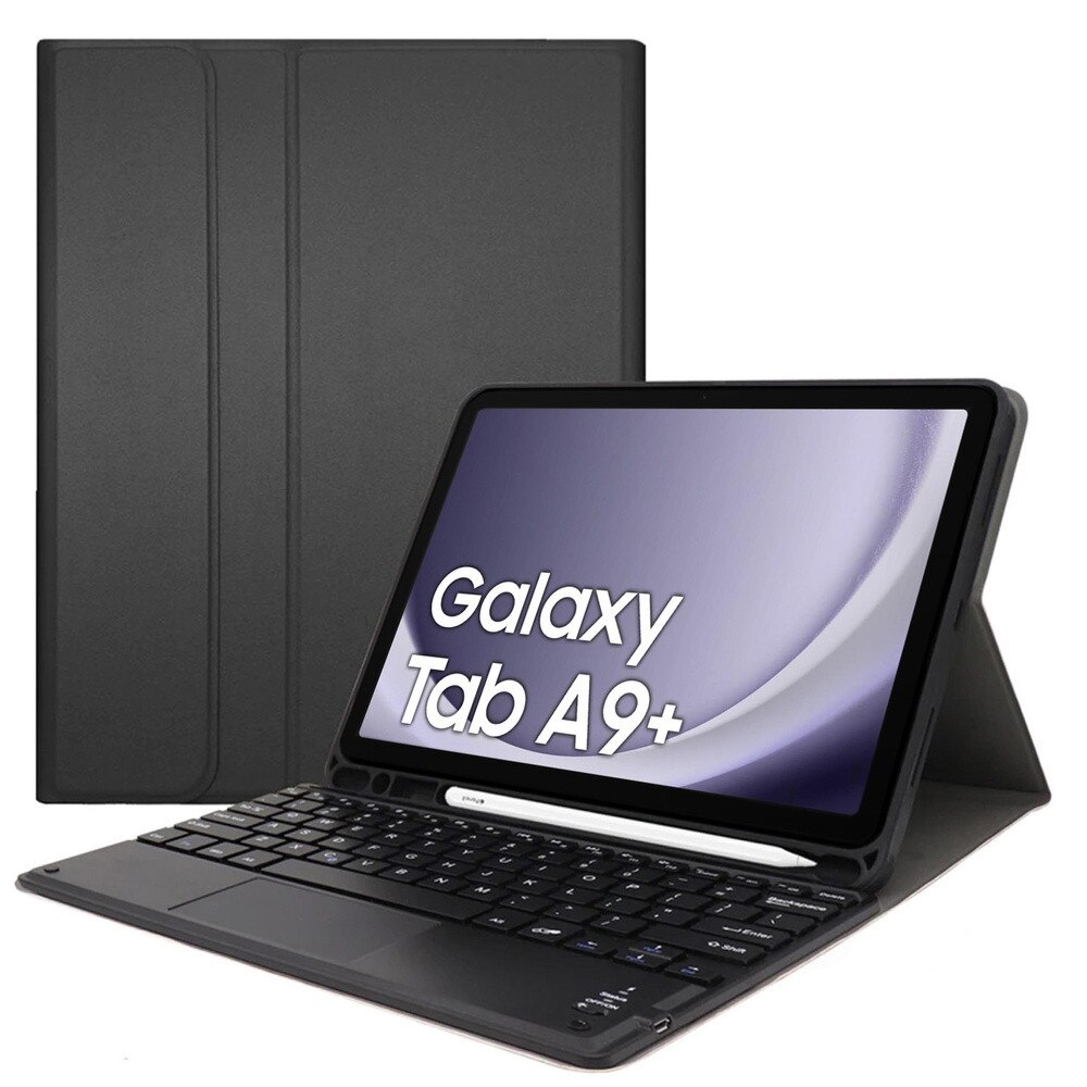 Husa cu tastatura Bluetooth si touchpad, pentru Samsung Galaxy Tab A9 Plus, negru, 11"