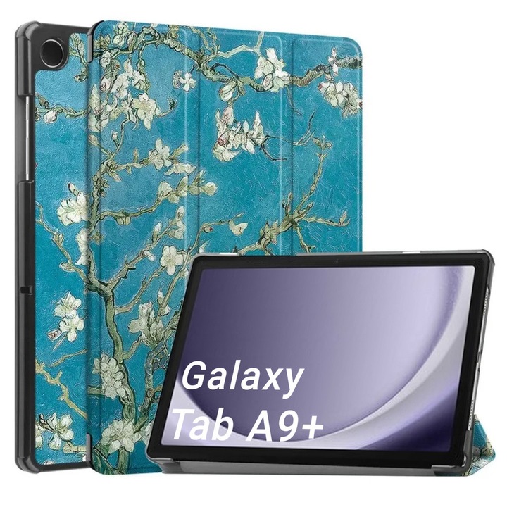 Etui Grafic pentru Samsung Galaxy Tab A9 Plus 11", multicolor, cu functie de auto-wake/sleep, 1 bucata