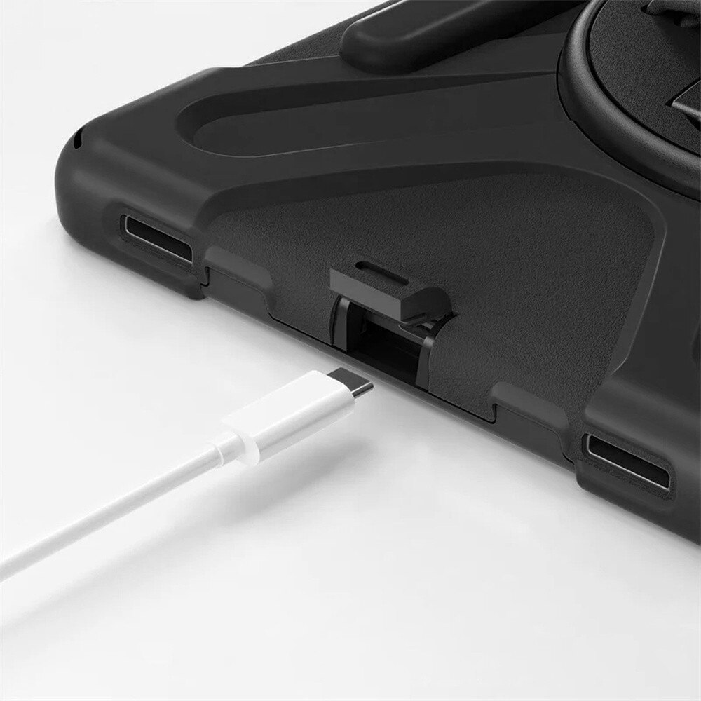 Etui pancerne pentru tableta, cu suport rotativ 360°, negru, pentru Samsung Galaxy Tab S9/S9 FE, 10,9"