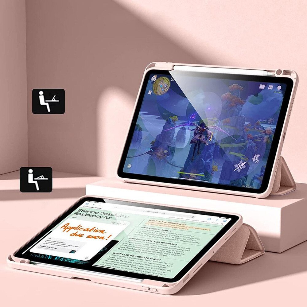 Etui Hard Crystal pentru iPad Air 11 Gen. 6, negru, cu functie de suport, protectie 360