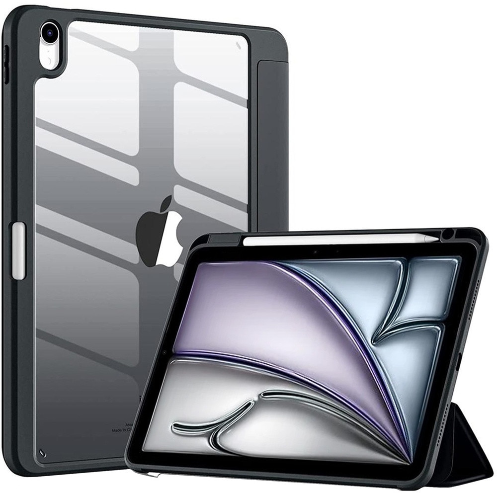 Etui Hard Crystal pentru iPad Air 11 Gen. 6, negru, cu functie de suport, protectie 360
