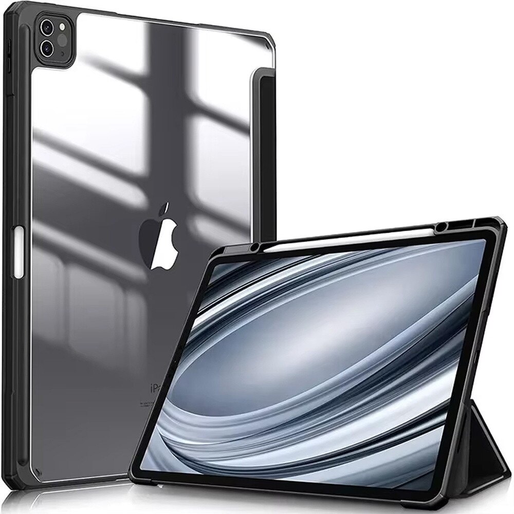 Husa Hard Crystal pentru iPad Pro 11 Gen. 5, neagră, suport, protecție 360