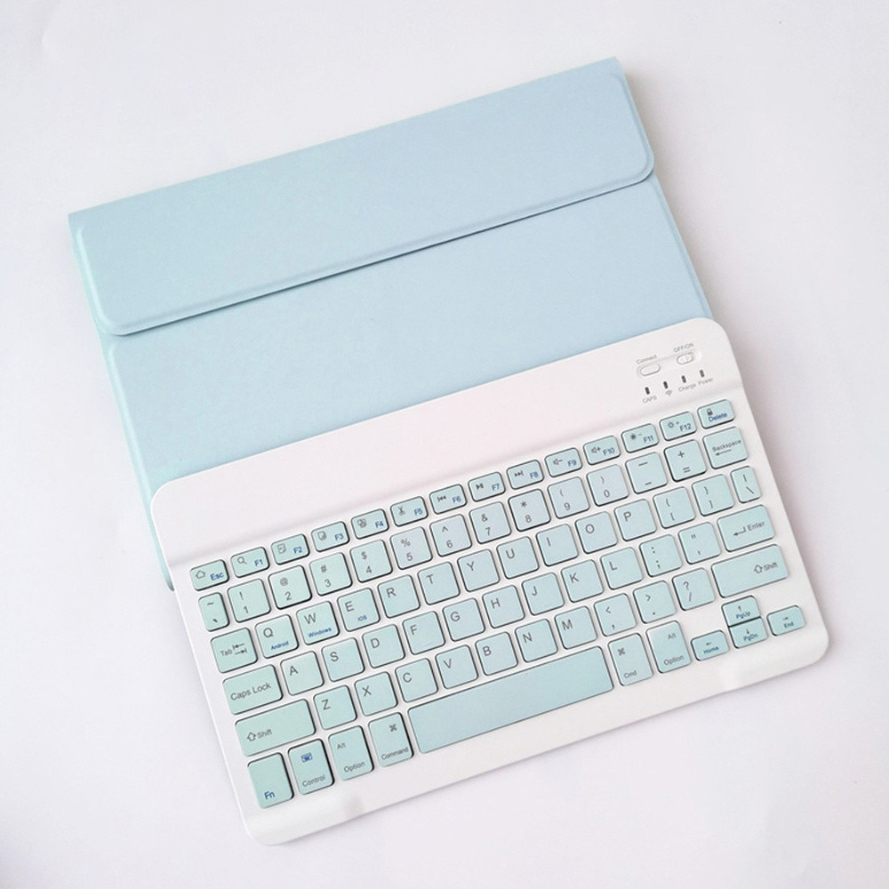 Husa tableta cu tastatura Bluetooth, Compatibil cu Lenovo Tab P12 TB-370, Albastru deschis