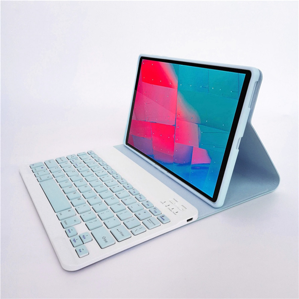 Husa tableta cu tastatura Bluetooth, Compatibil cu Lenovo Tab P12 TB-370, Albastru deschis