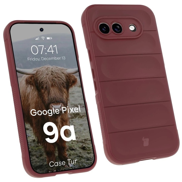 Husa telefon Google Pixel 9a, Bizon, TPU, Dark Purple, 2mm grosime