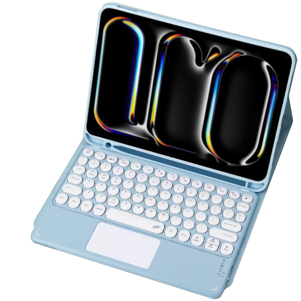 Husa cu tastatura Bluetooth si touchpad, pentru iPad Pro 11 Gen 5, albastru, 13"