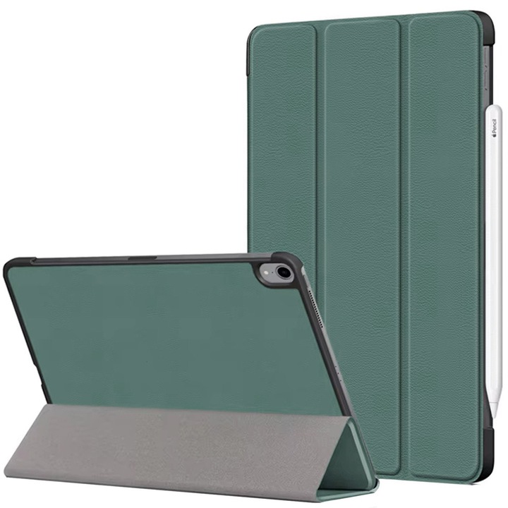 Etui Smart Case pentru iPad Air 13 Gen. 6, verde, cu functie de auto-intoarcere si suport