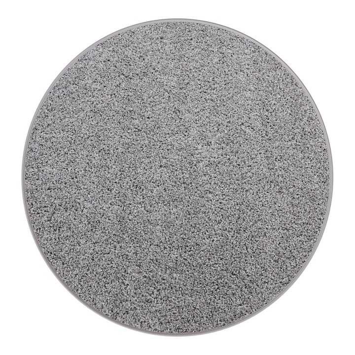 Килим, Кръгъл, Всекидневна, Класически, Дълъг косъм, Полипропилен, Съвместим с подово отопление, 200 x 2000 см, Сив