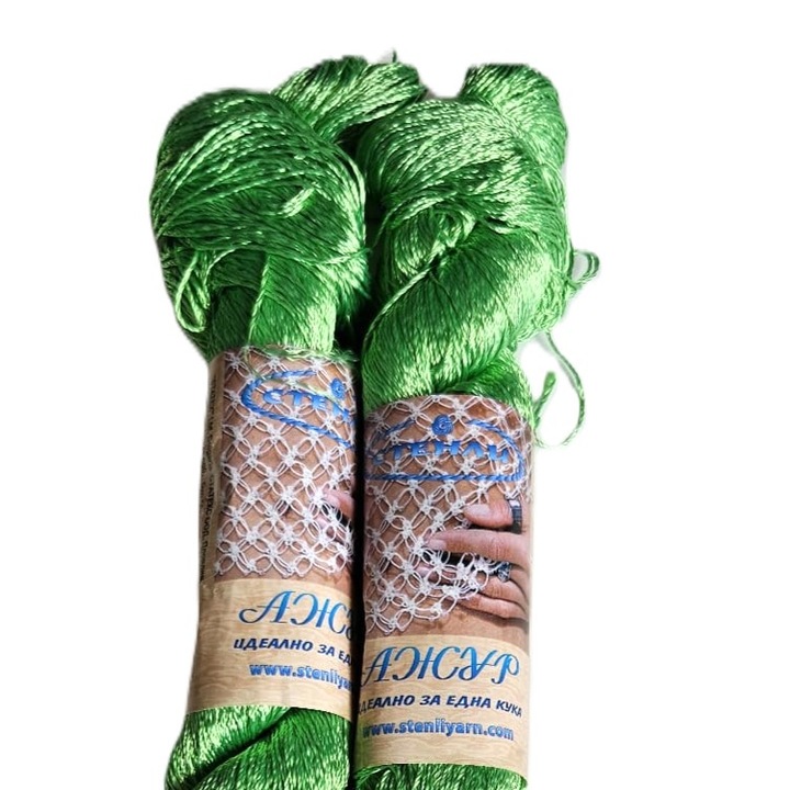 Set 2 fire textile Stenli Ajur, verde deschis, cod 724, 100g/500m