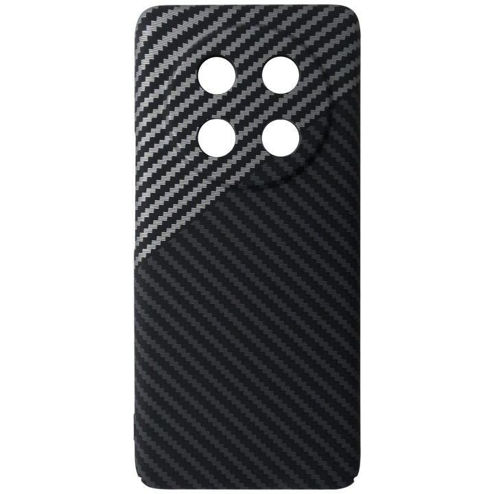 Husa spate policarbonat aspect Carbon argintiu, gri, negru pentru Honor Magic 7 Lite, X9c