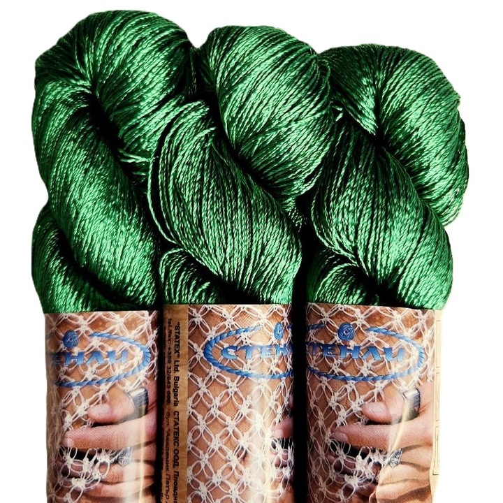 Set 3 buc fir textil Stenli Ajur verde - cod 773, 100g/500m