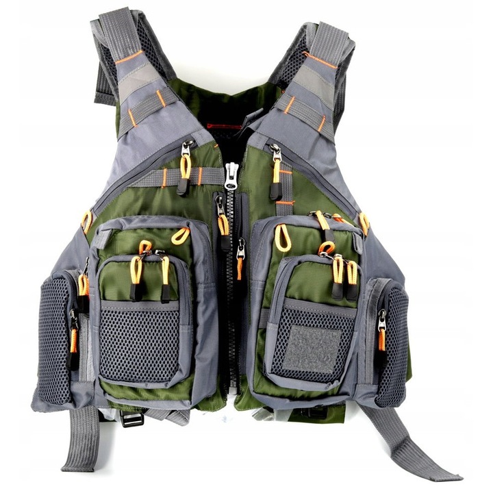 Vesta de pescuit 2 in 1, poliester, de, Gri, One Size