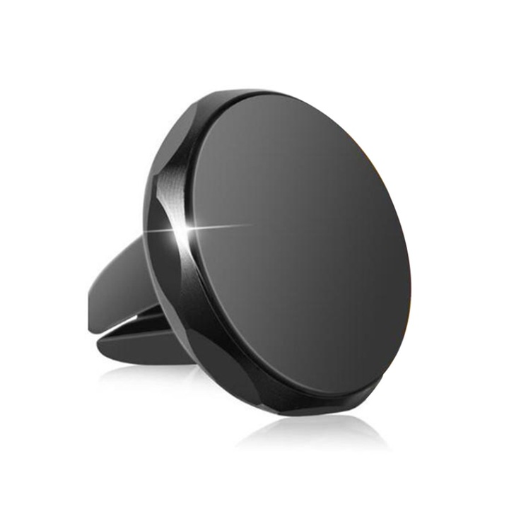 Suport Auto Grila Ventilatie Magnetic, Compatibilitate Universala, Techsuit TinyGrip (S9), Negru Argintiu, set cu sticker