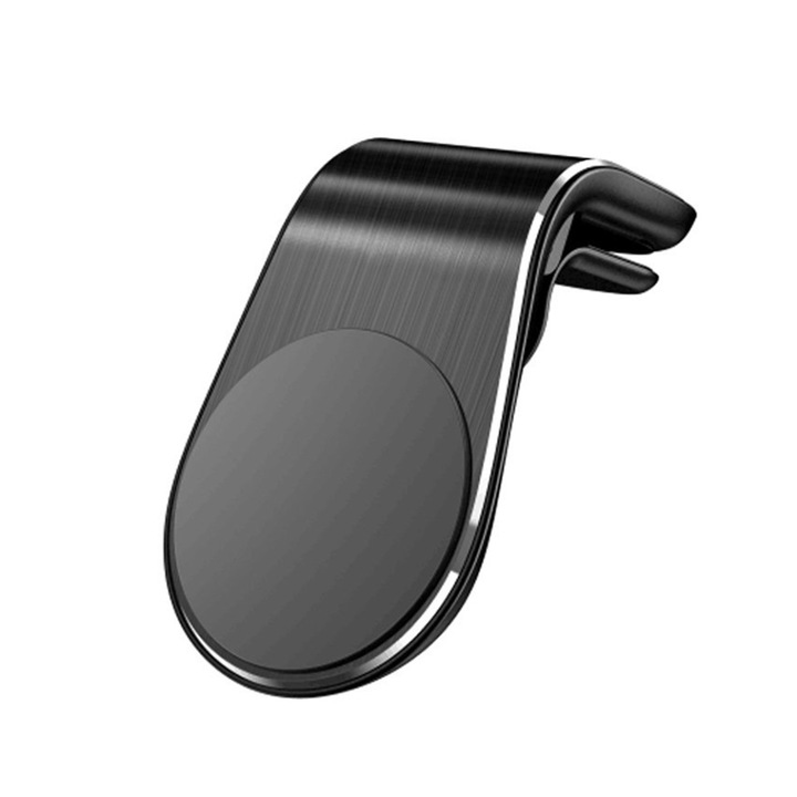 Suport Auto Grila Ventilatie Magnetic, Compatibilitate Universala, Techsuit AirGrip (S7), Negru Argintiu, set cu sticker