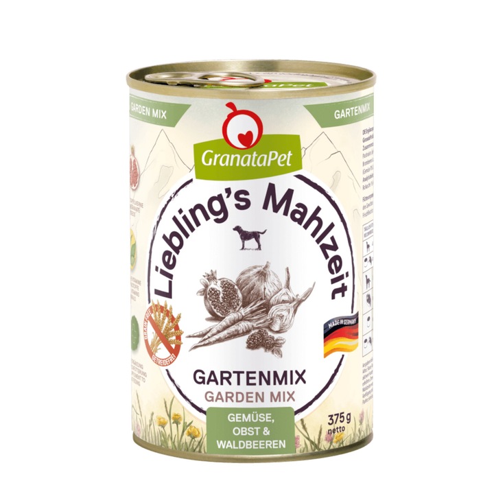 Nedves kutyaeledel Liebling's Mahlzeit Garden Mix, GranataPet, 375 g