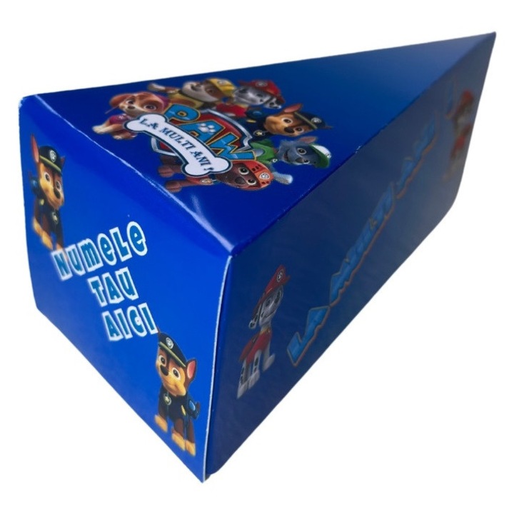 Cutie Felie Tort Model Paw Patrol Carton Lucios Ambalaj Cadou Petreceri Copii Aniversari
