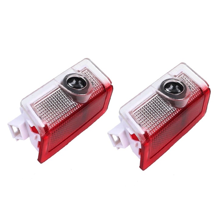 Комплект от 2 LED проектора за лого на врати – Съвместим с Mercedes-Benz GLA, GLC, GLE, GLS, A-класа, B-класа, C-класа, E-класа, M-класа – Plug & Play монтаж, бяло осветление на логото