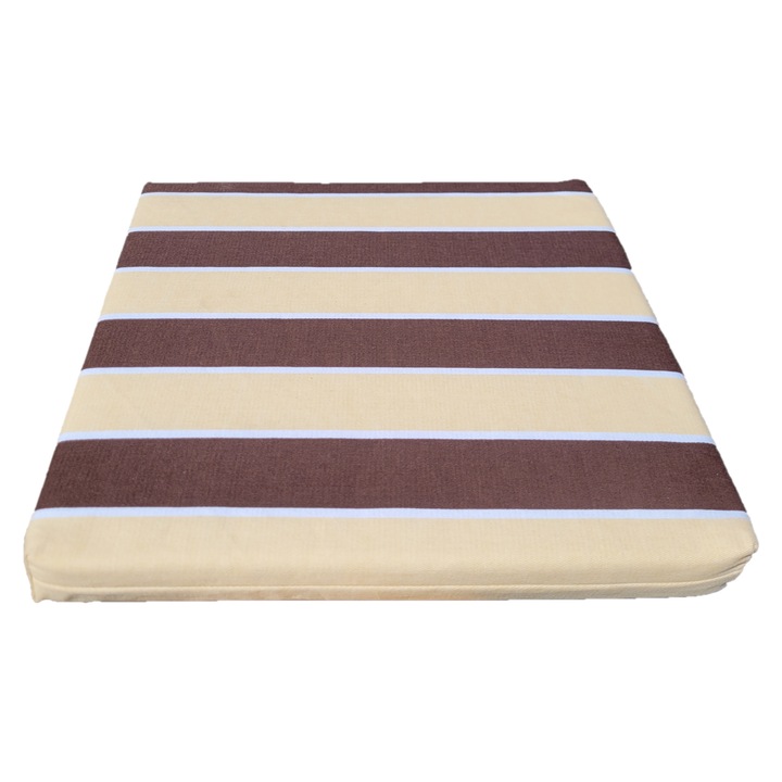 Perna Scaun, 40x40x4 cm, Husa detasabila, Maro si Crem, Confort pentru scaun, birou sau banca, 4 BRANDS