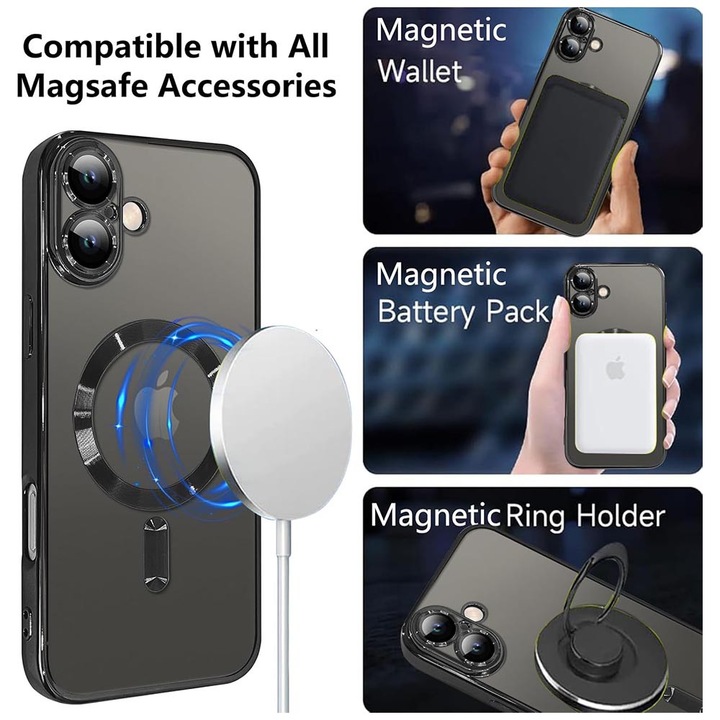 Husa BestCase® Luxury MagSafe, Compatibila Apple iPhone 12 Pro Max, BMW M Power, Ultra-Soft, Margini metalizate, 1946093 MC Black 1752