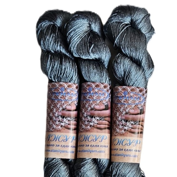 Set 3 buc fir textil Stenli Ajur albastru petrol - cod 526, 100g/500m