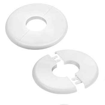 Set 2 Capac inel astupare gaura aer conditionat, detasabile, capace pentru tevi, capace de inel pentru gauri pentru tevi de apa, AjieQaQ, mascare pentru protectia liniei de refrigerant, pentru 53mm~70mm, ABS, Alb