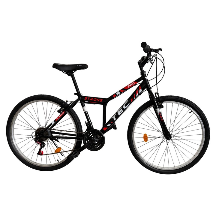 Велосипед Tec Strong MTB, 26" колела, стоманена рамка, цвят черно/червено