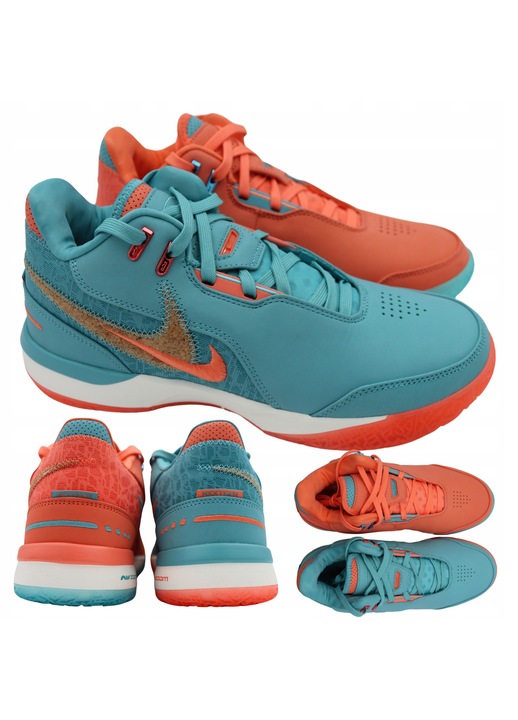 Pantofi atletici de baschet pentru barbati, Nike, Lebron Nxxt Gen Ampd, sintetic, talpa agresiva, aderenta excelenta pe podea, model de talpa Akron Map-like, multicolor, 44 EU