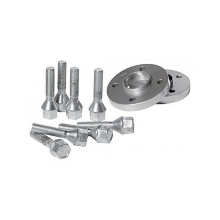 Set doua distantiere roti auto 5x114.3 pe 12mm, 66.1 plus prezoane M12X1.50 pentru Renault