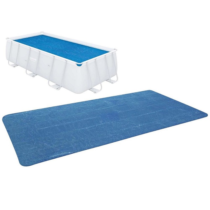 Bestway napelemes medencetakaró, a víz felszínén úszik, melegen tartja a medence vizét, 404 x 201 cm