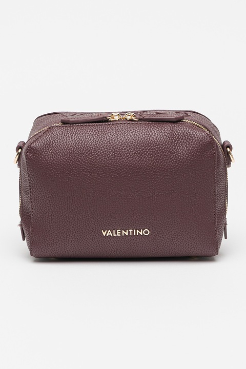 Valentino Bags, Pattie keresztpántos műbőr táska domború logóval, Bíborszín