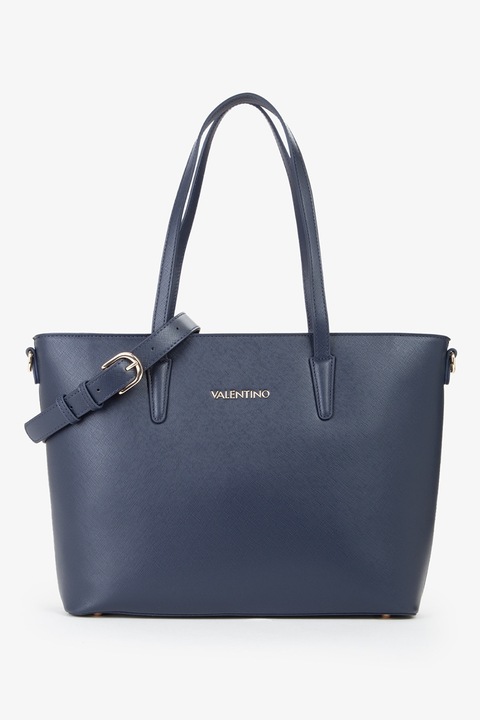 Valentino Bags, Шопинг чанта Zero от еко кожа с текстилна презрамка, Тъмносин