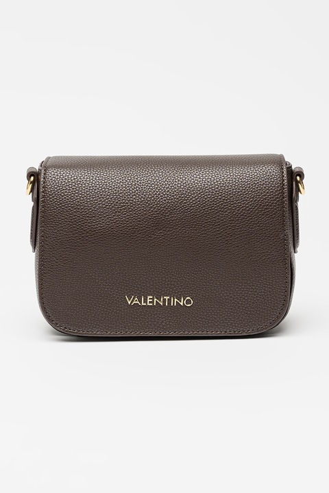 Valentino Bags, Brixton fedőlapos táska keresztpánttal, Sötétbarna