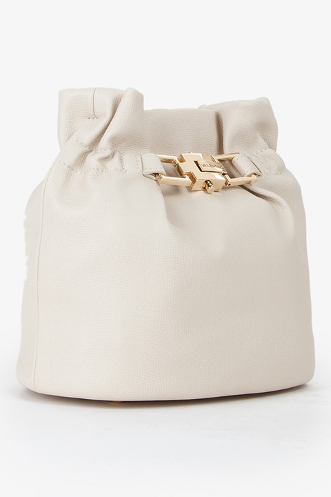 Valentino Bags, Geanta crossbody de piele ecologica Fedora Re, Alb murdar