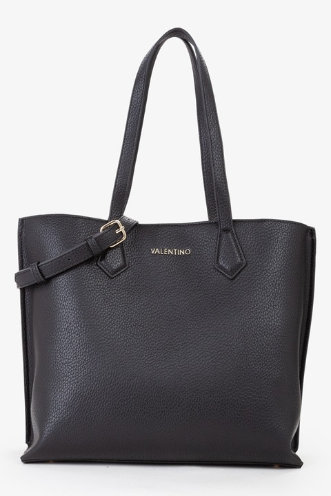 Valentino Bags, Шопинг чанта от еко кожа с регулируеми презрамки, Черен