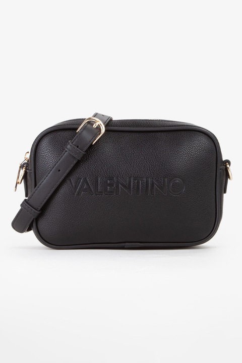 Valentino Bags, Geanta crossbody cu logo stantat, Negru