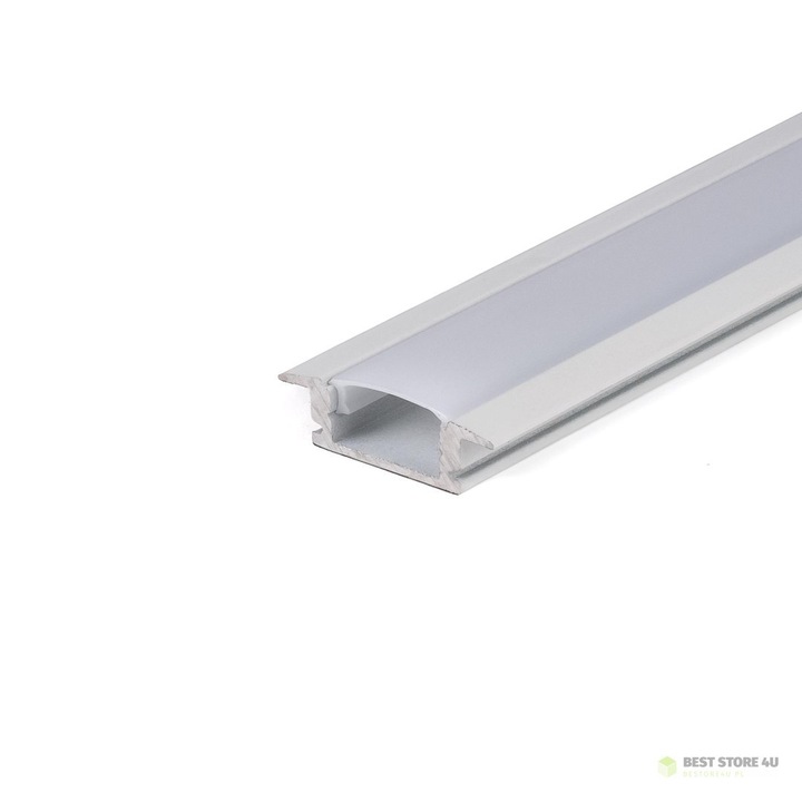 Profil Aluminiowy 2m, Klosz Mleczny, V-TAC, Alb, 2000x24,7x7mm, Set