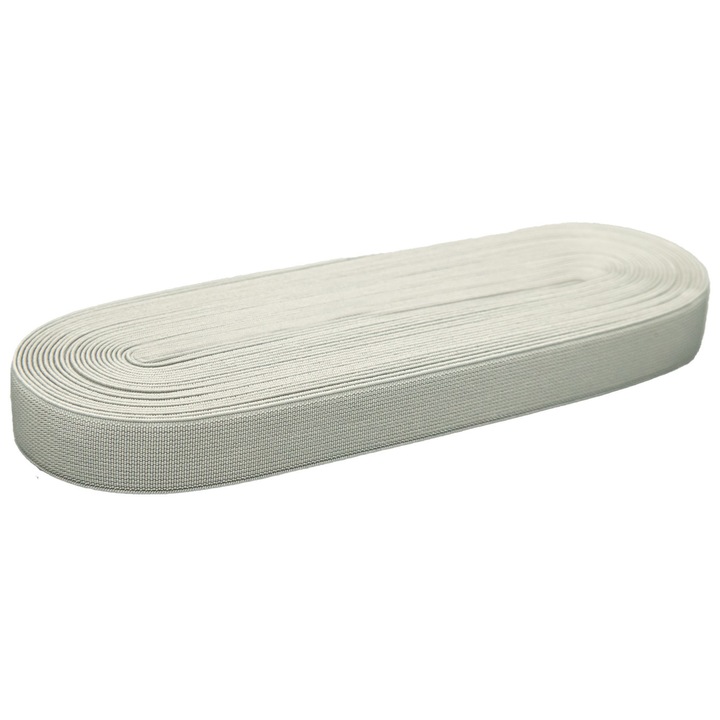 Material elastic pentru imbracaminte, latime 2 cm, gri deschis, pachet de 10 metri