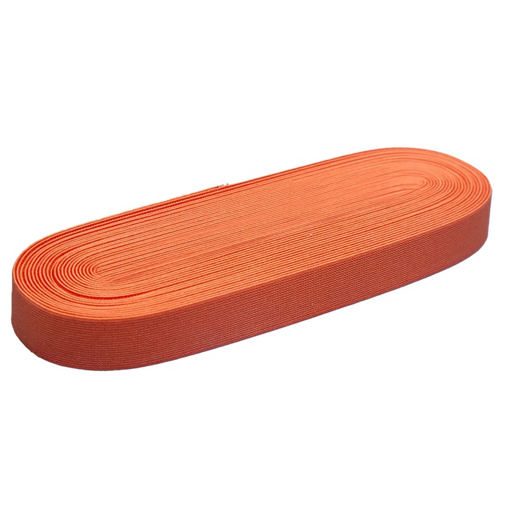 Material elastic pentru imbracaminte, latime 2 cm, portocaliu, pachet de 10 metri