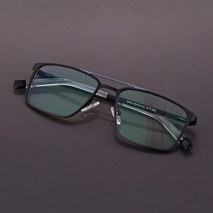 Ochelari de citit fotochromici cu filtru UV400 si antireflex +2.50, set STYLION, negru, dimensiuni 13.5x4.1cm