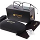 Ochelari de citit fotochromici cu filtru UV400 si antireflex +2.50, set STYLION, negru, dimensiuni 13.5x4.1cm