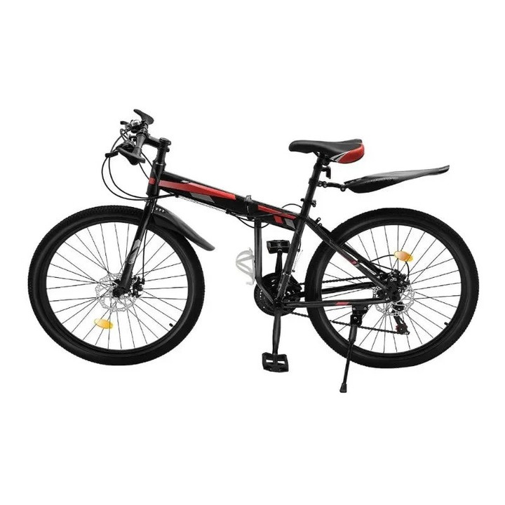 Планински велосипед, 21 скорости, регулируема височина, максимален капацитет 120 кг, 26 инча, многоцветен