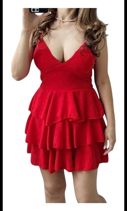 Rochita dama, Eleganta, marime universala, rosie