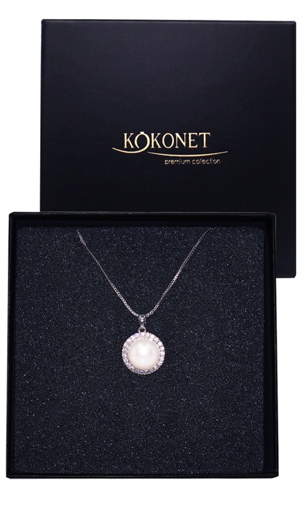 Colier din argint cu perla solitara, elegant, cu zirconii, lant de nunta, colier clasic cu perla si cristale, nunta, old money, glam vintage