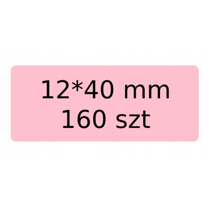 Öntapadós címkék, 12x40 mm, 160 darab, rózsaszín, készlet
