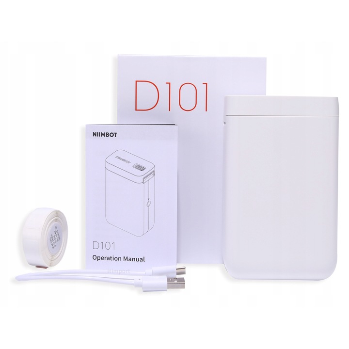 NIIMBOT D101 hőnyomtató, 27 mm széles, 1200mAh akkumulátor, komplett készlet