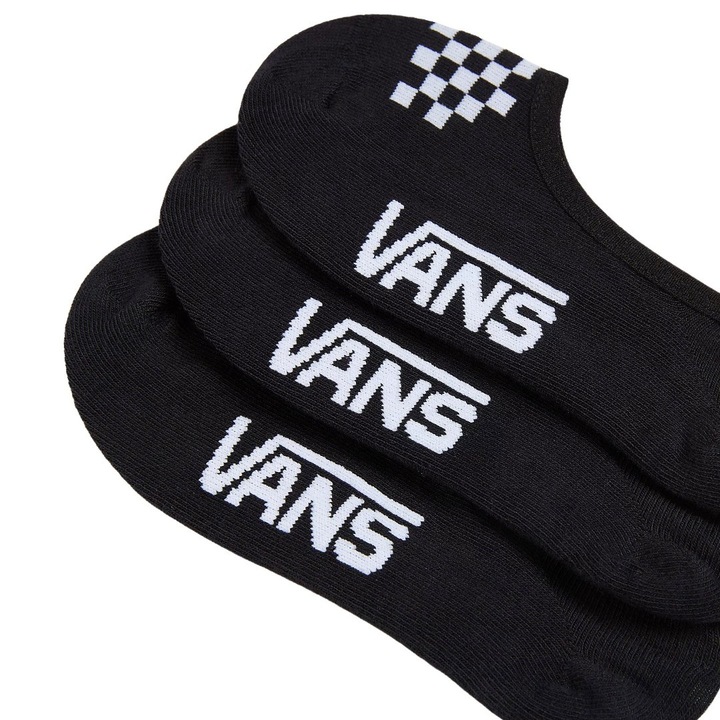 Детски чорапи Vans, комплект от 3 чифта, черно/бяло, жакардов шахматен десен